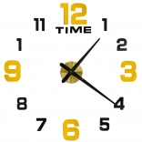 Nakrlejane na ścianę zegary DIY 100–120 cm, czarno‑złote, 12 cyfr