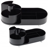 Czarny obrotowy wielofunkcyjny organizer na kosmetyki i biurko