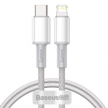Baseus pleciony kabel USB‑C do Lightning 20W PD, 1 m, biały
