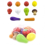 Drewniane owoce i warzywa dla dzieci w siatce