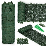 Sztuczny żywopłot 300 × 50 cm, ciemnozielona osłona balkonowa z efektem maskującym