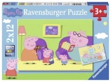 Puzzle dla dzieci Ravensburger Świnka Peppa – 2×12 elementów