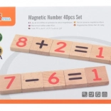 Magnetyczne drewniane cyfry 40 sztuk