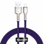 Baseus Cafule pleciony kabel USB–Lightning 1 m, 2,4 A, fioletowy