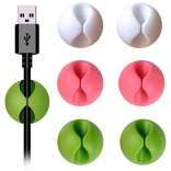 samoprzylepne silikonowe uchwyty na kable – zestaw 6 szt.