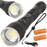 Wojskowa latarka taktyczna Bailong z LED Cree XHP160 i zoomem