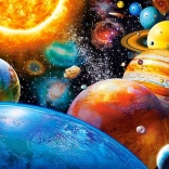 Puzzle 180 elementów Planety i ich księżyce