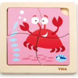 Drewniane Puzzle Krab dla Najmłodszych