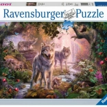 Puzzle 1000 elementów Ravensburger – letnia wilcza rodzina