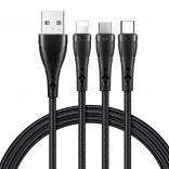 Kabel ładujący 3w1 USB na USB‑C / Lightning / Micro USB 1,2 m czarny Mcdodo