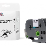 Taśma do etykieciarek BROTHER, czarny nadruk na białym tle 18 mm x 8 m