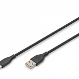 Silikonowy kabel ładujący USB-A do USB-C 60W 0,5 m czarny