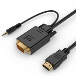 Konwerter HDMI na VGA z audio 3,5 mm, 1,8 m, czarny