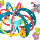 Sensoryczny gryzak i grzechotka dla niemowląt – turkusowy