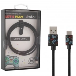 Gamingowy kabel ładujący i danych USB‑C z paskiem