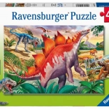 Ravensburger świat dinozaurów puzzle 2×24 elementy