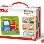 Daleki Daleki Ląd Puzzle ZigZag Motyw Transportu z 6 obrazkami