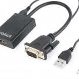 Konwerter VGA na HDMI 15 cm czarny