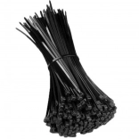 Czarne opaski kablowe 3,6x300 mm 100 sztuk