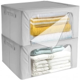 zestaw tekstylnych pudełek do przechowywania z okienkiem 40 × 30 × 20 cm, 2 szt.