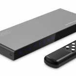 DIGITUS przełącznik HDMI 8K 5×1, 60 Hz (4:4:4), HDR, HDCP 2.3, z pilotem, czarny