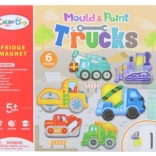 Wykonywanie magnesów – zestaw kreatywny z pojazdami budowlanymi