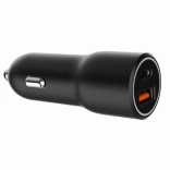 Szybka czarna ładowarka samochodowa USB-A/USB-C 38W PD