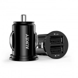Aukey mini ładowarka samochodowa 2× USB 24 W z technologią AiPower