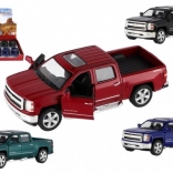 Model samochodziku Kinsmart Chevrolet Silverado 2014 z metalową karoserią, 1:46, 13 cm, napęd typu pull-back, 4 kolory