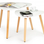 Zestaw stolików konferencyjnych 2 sztuki białe skandynawskie