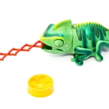 Interaktywny zielony kameleon zdalnie sterowany z diodami LED