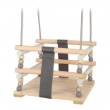 Drewniana huśtawka dla dzieci w stylu skandynawskim