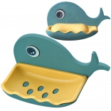 Nawieszana mydelniczka w kształcie wieloryba z odpływem