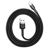 Kabel ładujący i danych Lightning–USB 1 m 2,4 A Baseus Cafule szaro‑czarny