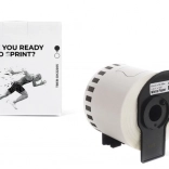 Taśma ciągła do drukarek Brother czarny nadruk na białym tle 62 mm x 30,48 m