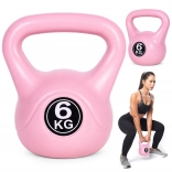 Kettlebell 6 kg różowy ModernHome – ciężarek do treningu funkcjonalnego i wzmacniania