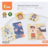 Viga drewniane pexeso zawody – 24 elementy, 8 profesji