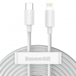 Baseus Simple Wisdom zestaw kabli USB‑C na Lightning 20 W PD, 1,5 m, biały (2 szt.)