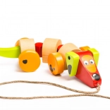 Drewniany jamnik na sznurku