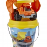 Wiaderko do piasku z ciężarówką budowlaną i akcesoriami 17 cm