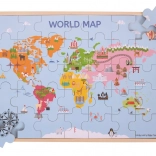 Bigjigs Toys drewniane puzzle Mapa świata
