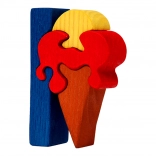 Fauna alfabet – litera I lód drewniana układanka wtykowa