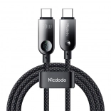 MCDODO kabel USB‑C na USB‑C z wyświetlaczem LED 60 W, 1,2 m, czarny