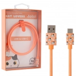 kabel ładujący usb‑c z pomarańczowym kotem