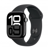 Apple Watch Series 10 GPS 42 mm onyks z czarnym paskiem sportowym