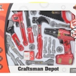 Duży dziecięcy zestaw narzędzi z wiertarką akumulatorową