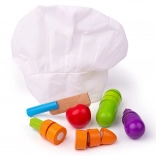 drewniane warzywa do krojenia z czapką BIGJIGS TOYS