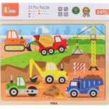 drewniane puzzle maszyny budowlane 24 elementy VIGA
