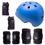 Kask + ochraniacze do rolek, skateboardu, roweru – niebiesko-czarny, M
