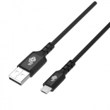 Silikonowy kabel USB–Micro USB 2 m z obsługą szybkiego ładowania – czarny